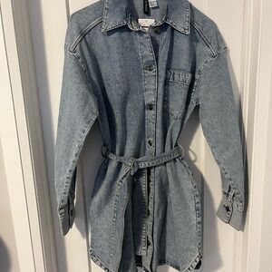 Denim Belted Shirt Dress